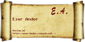 Ezer Andor névjegykártya