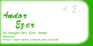 andor ezer business card